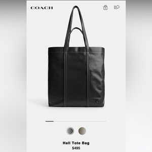 Coach Hall Tote - Black - NEW WITH TAGS